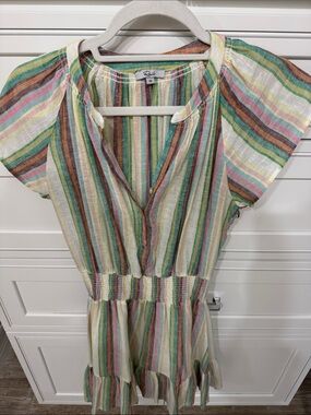 Rails Pastel Multicolor Striped Cotton Dress